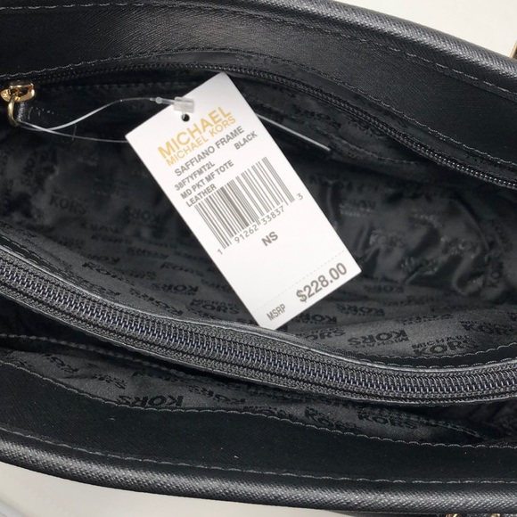 NWT Michael kors saffiano Frame  leather tote - Picture 5 of 8